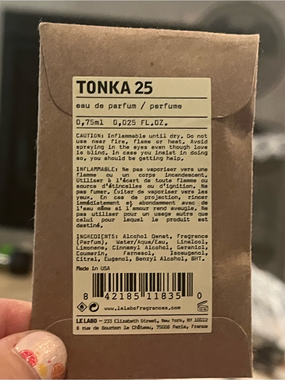 New Le Labo Tonka 25 Perfume